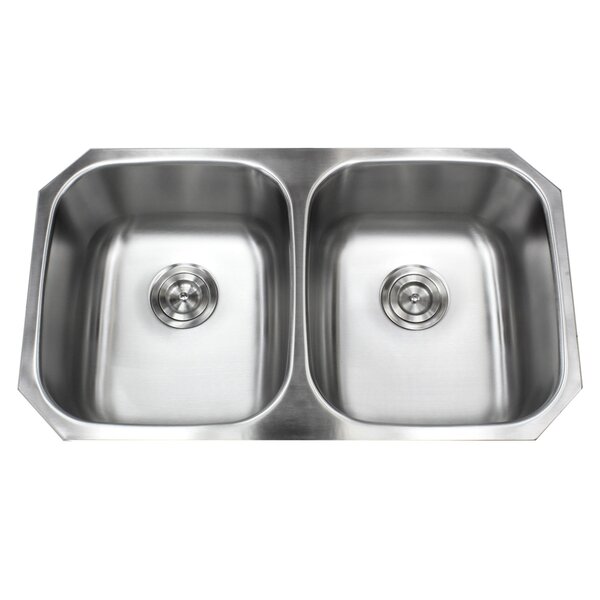 32'' L Undermount Double Bowl Stainless Steel Kitchen Sink 